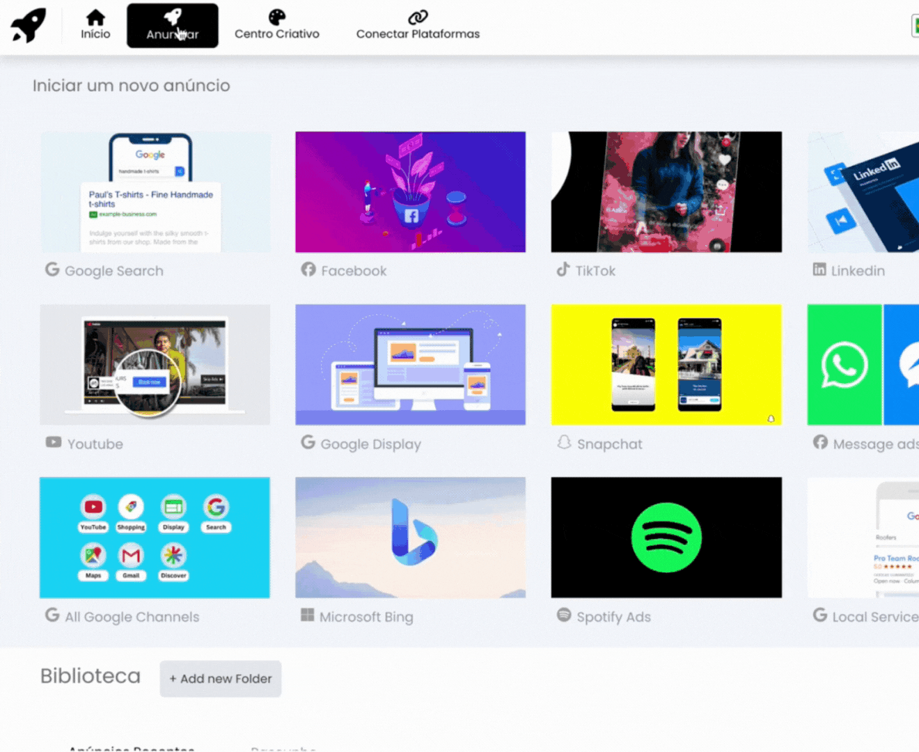 Demonstração IA criando campanhas